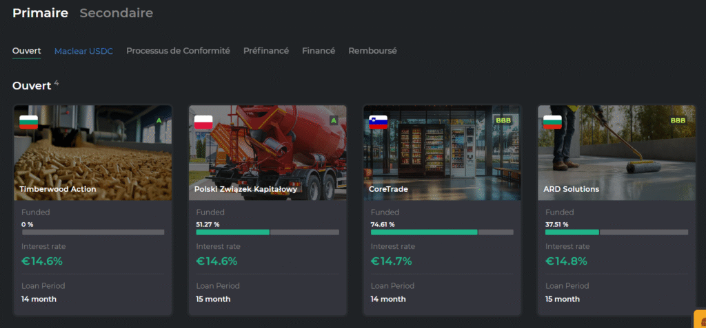 MaClear : liste de projets